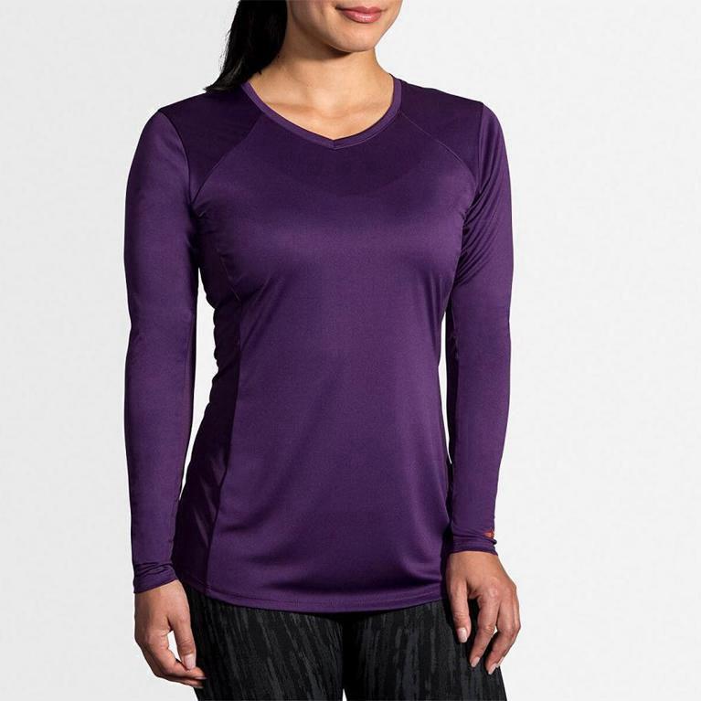 Brooks Stealth NZ - Women's Long Sleeve Running Shirt - Purple (76059-AZIJ)